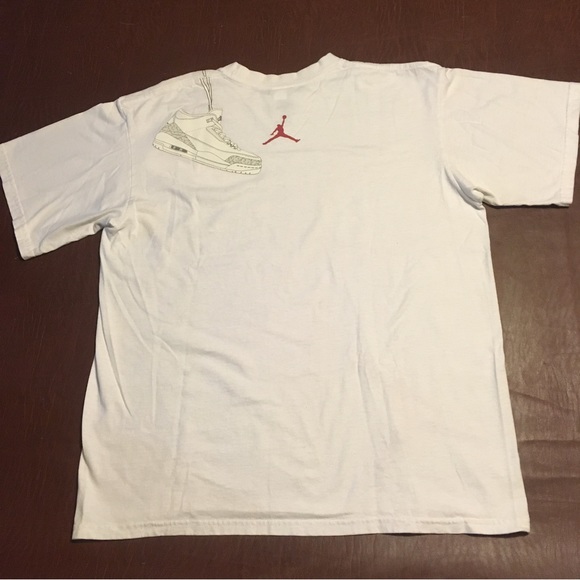 Vtg Y2K Air Jordan 3 Over The Shoulder Shoe Graphic Tee M - Picture 7 of 10